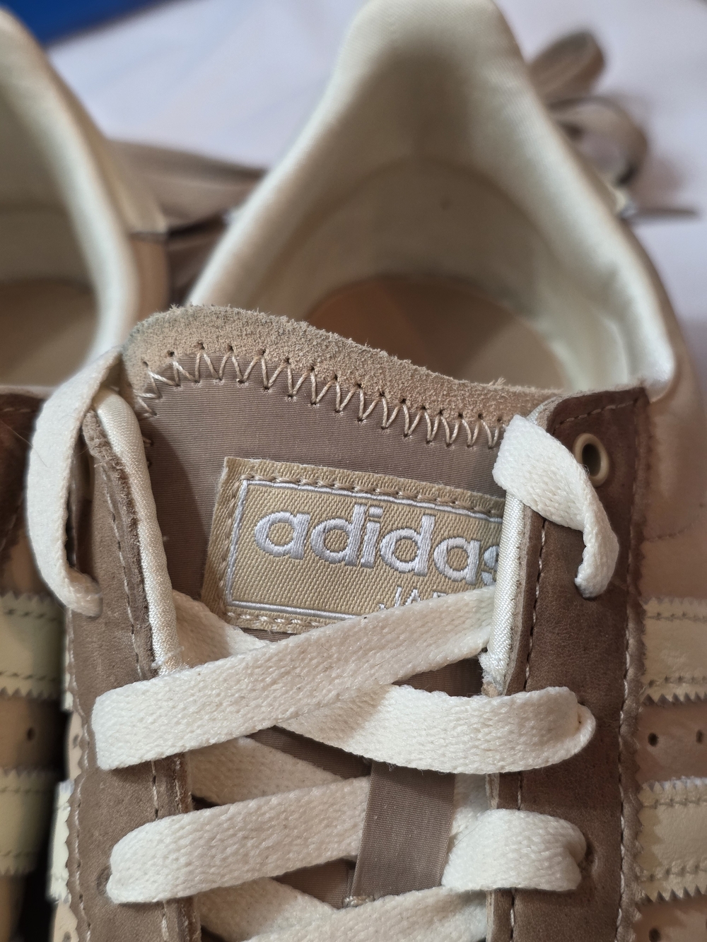 adidas Japan Women's Beige Tan and Metallic Silver Leather Sneakers - Picture 10 of 10